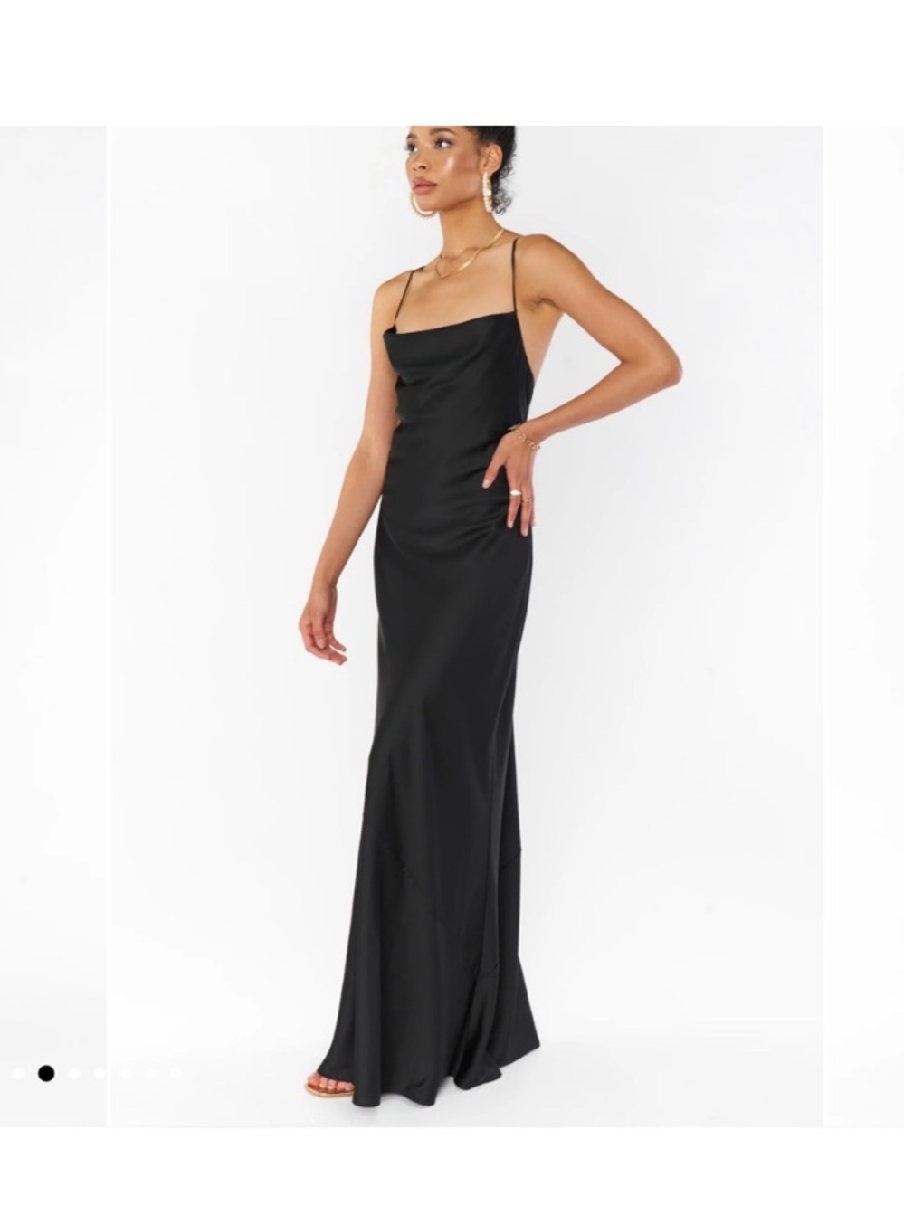 Show Me Your MuMu Black Satin Slip Maxi Dress